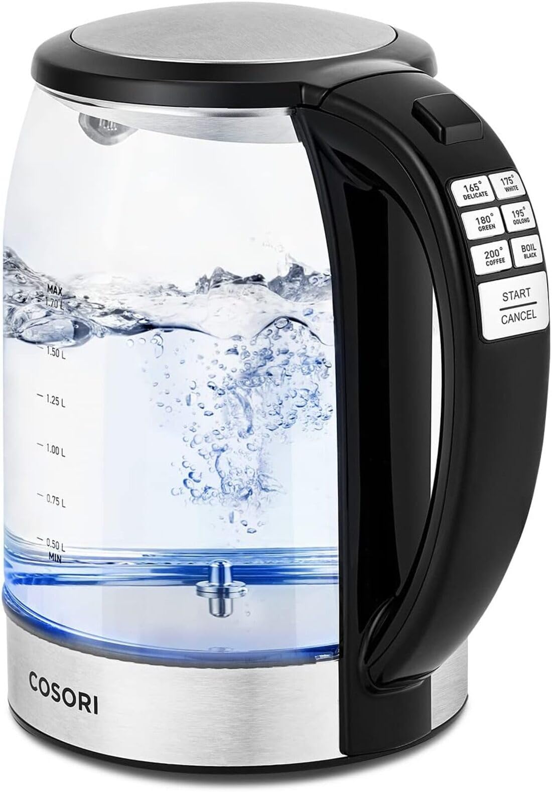 Cosori Electric Kettle, 6 Temperature Presets, 1.7L, Black