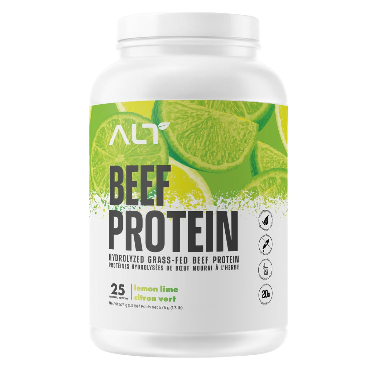 ALT Nutrition Grass-Fed Beef Protein Isolate, Lemon Lime, 25 Servings
