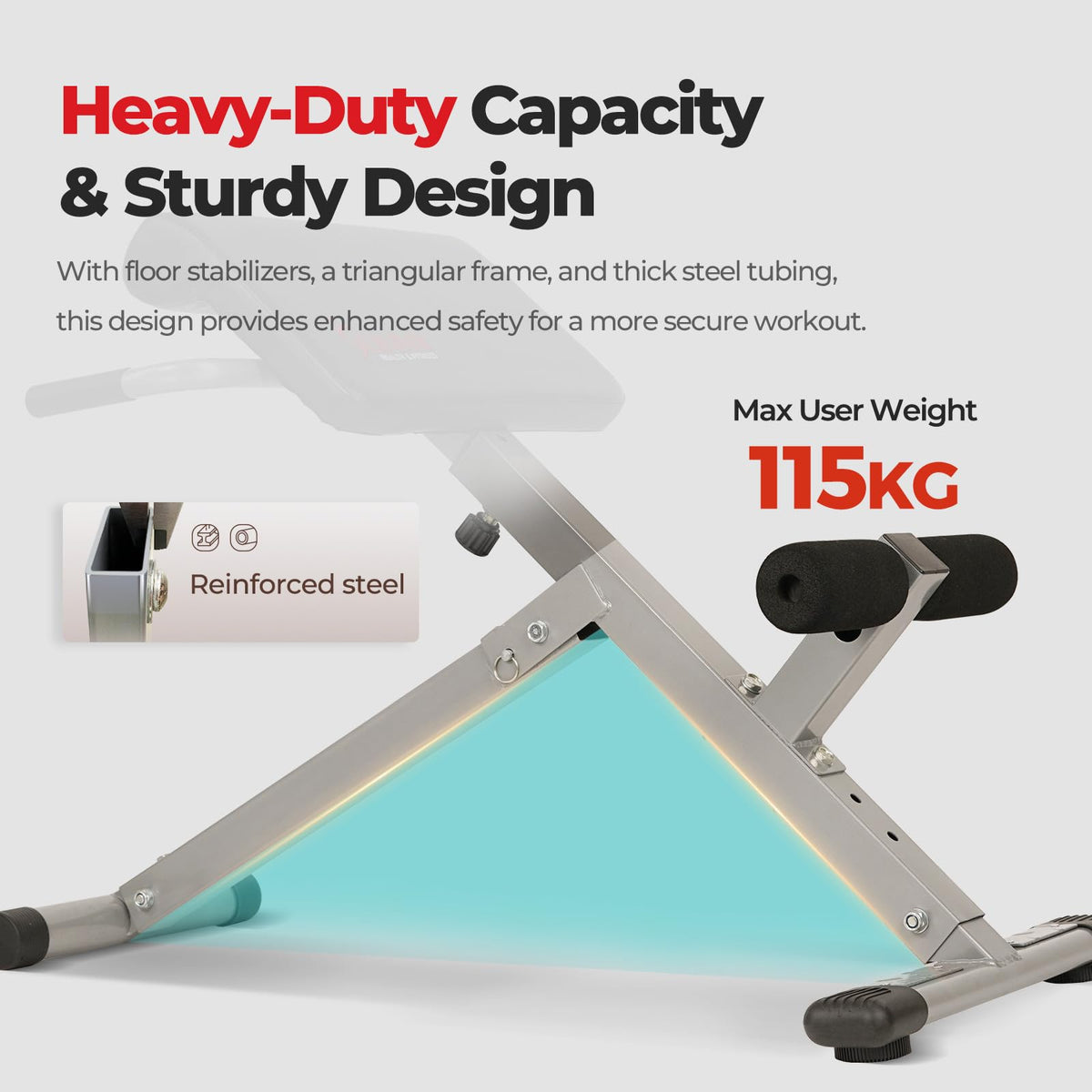 Sunny Health & Fitness Foldable Roman Chair, 45-Degree Bench