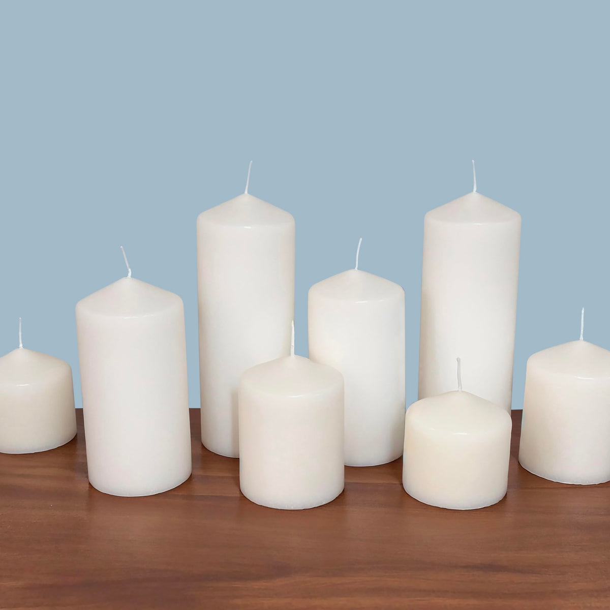 Stonebriar Unscented White Tall Pillar Candles, 3" x 6", 6 Count