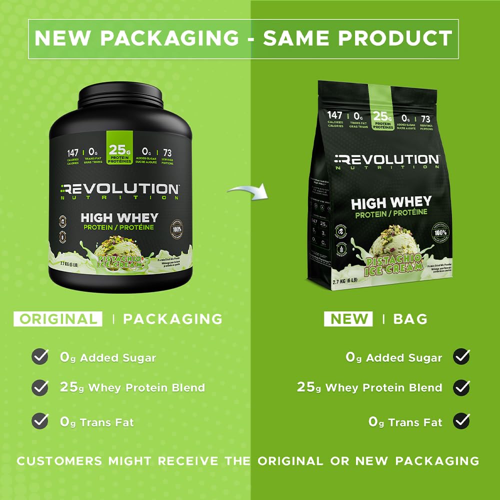 Revolution Nutrition High Whey Protein, Pistachio Ice Cream, 2.7 kg