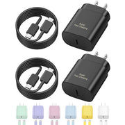 25W USB-C Fast Charger, 2 Pack with 6 Ft USB-C Cable