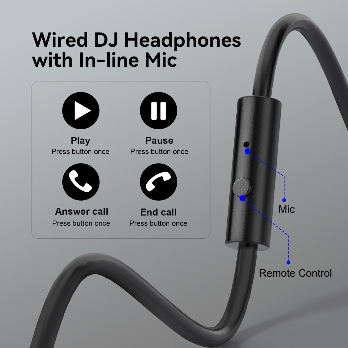 OneOdio Pro-10 Over-Ear Wired Studio Headphones, Black