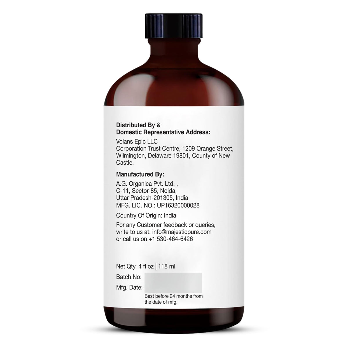 Majestic Pure Eucalyptus Essential Oil with Glass Dropper, 118 ml