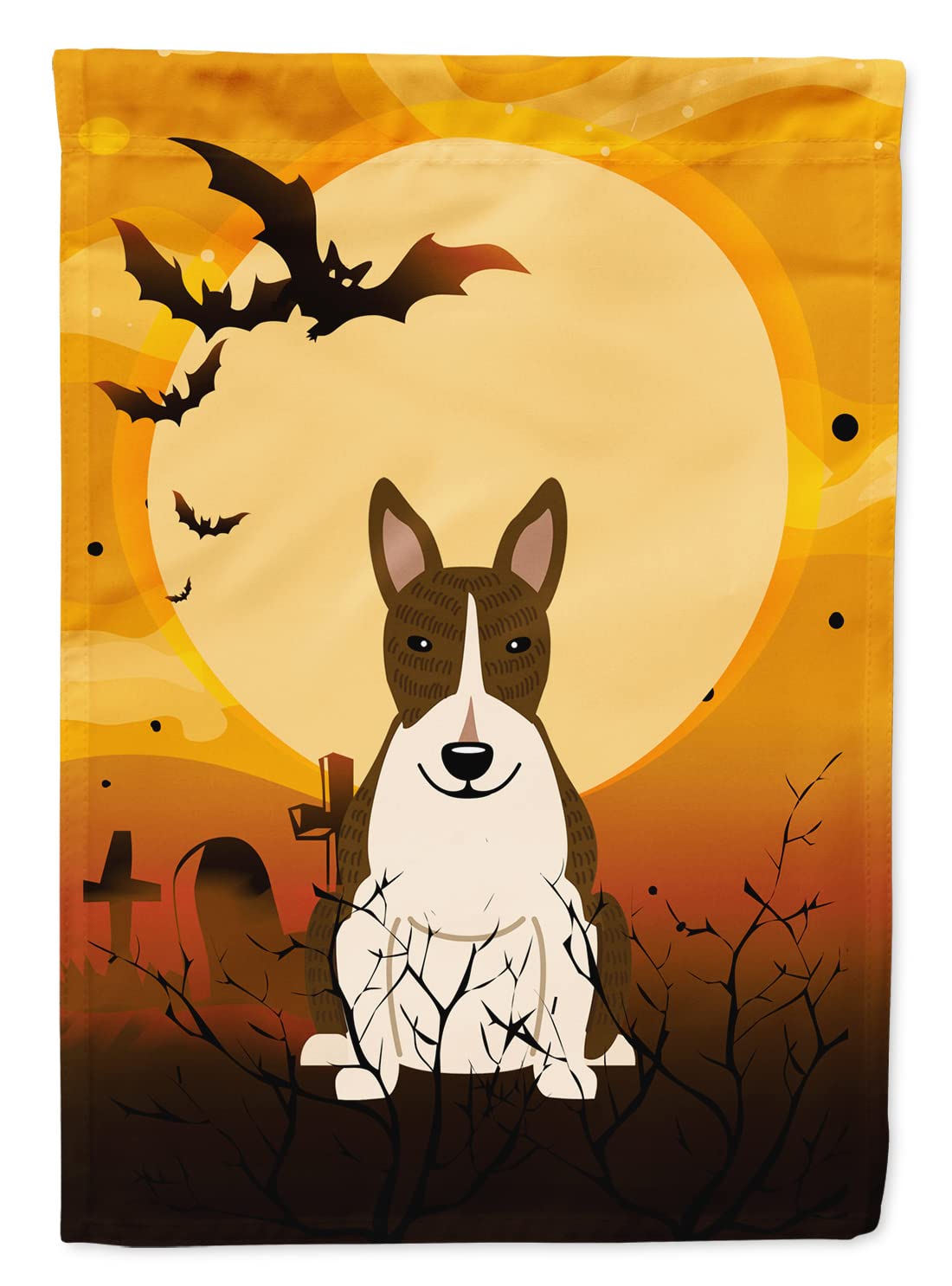 Caroline's Treasures BB4402GF Halloween Bull Terrier Dark Brindle Garden Size Flag