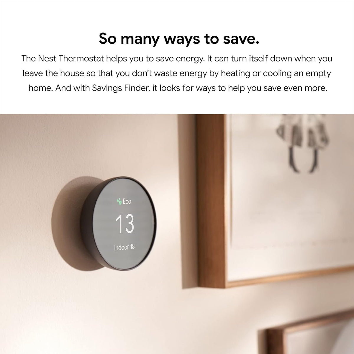 Google Nest Thermostat, Charcoal