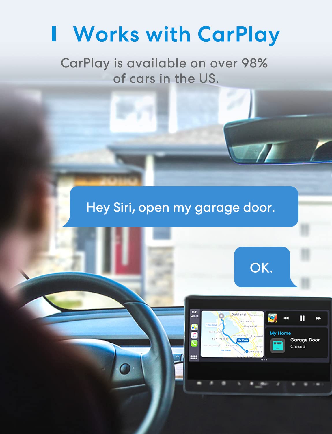 Meross Smart Garage Door Sensor, Apple HomeKit