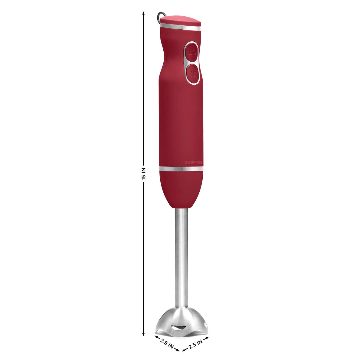 Chefman Immersion Blender, 300W, 2-Speed, Red