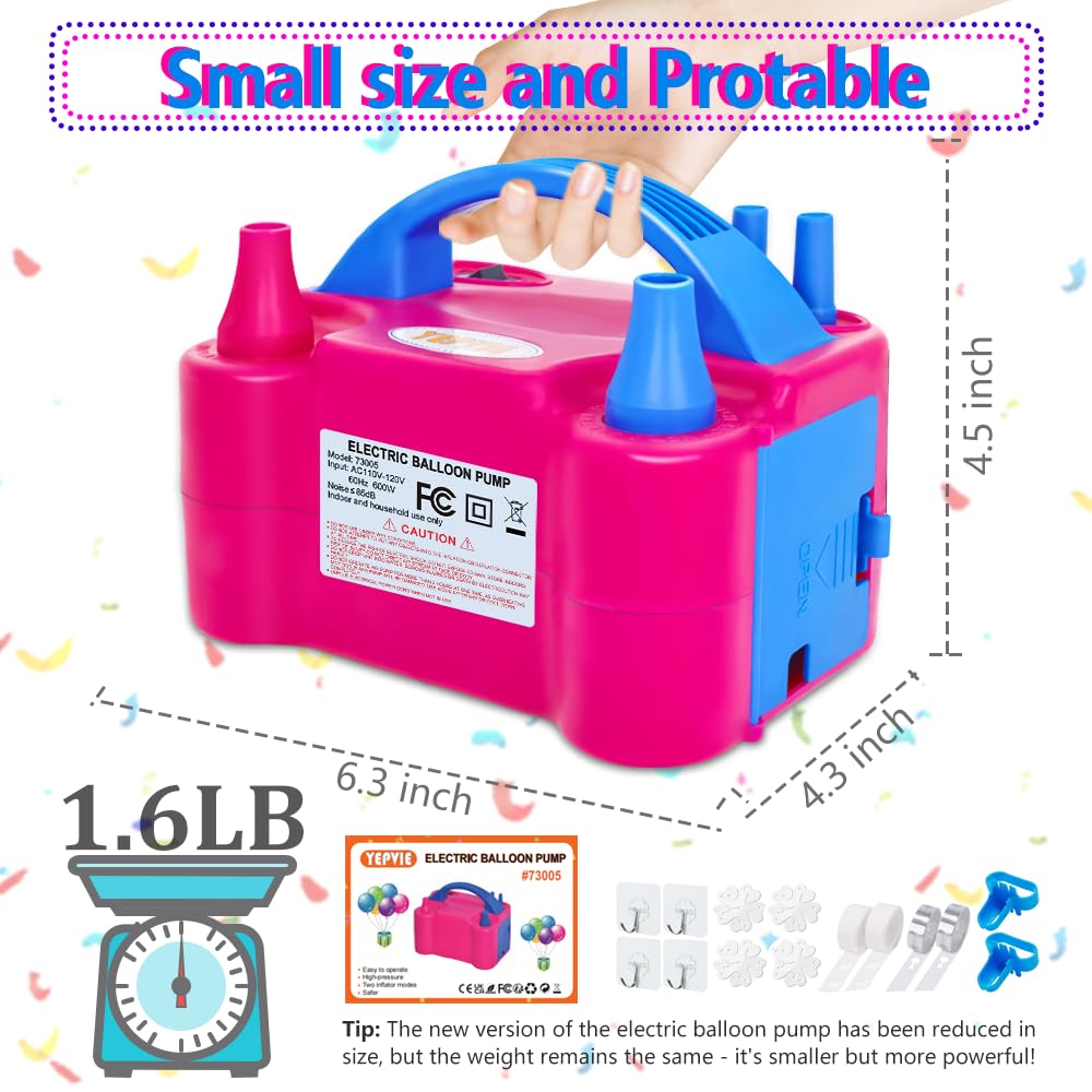 YEPVIE Portable Electric Balloon Pump with Arch Kit