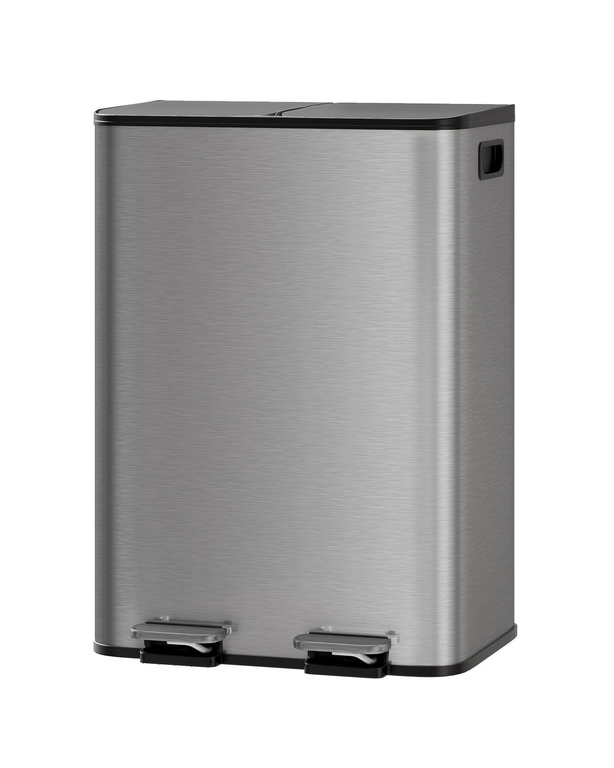 GarveeHome Double Stainless Steel Trash Can, 2 x 8 Gallon, Grey