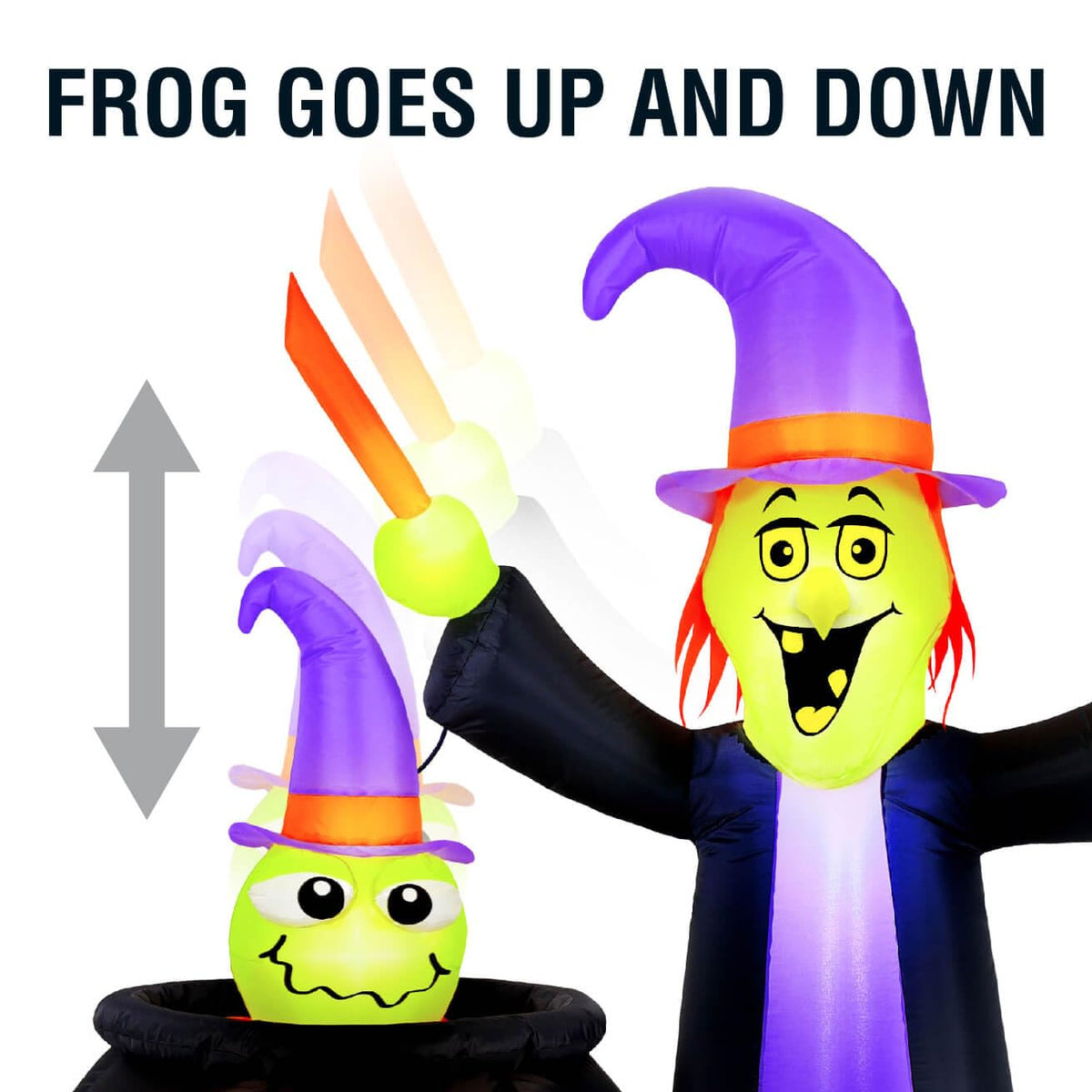 Occasions 5 Foot Inflatable Animated Witch with Cauldron