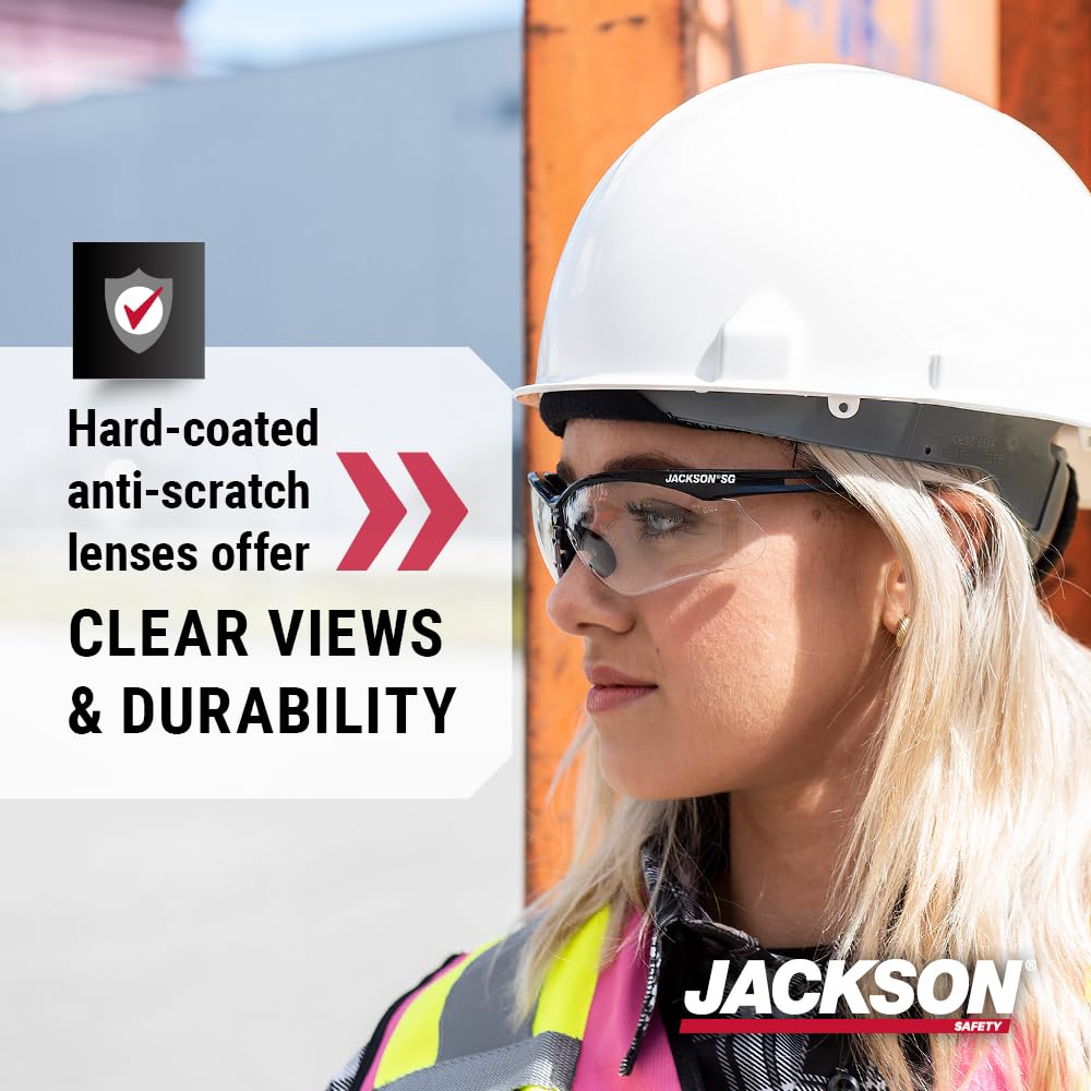 Jackson Safety SG Safety Glasses for Men & Women, 3-Pack, CSA Z94.3