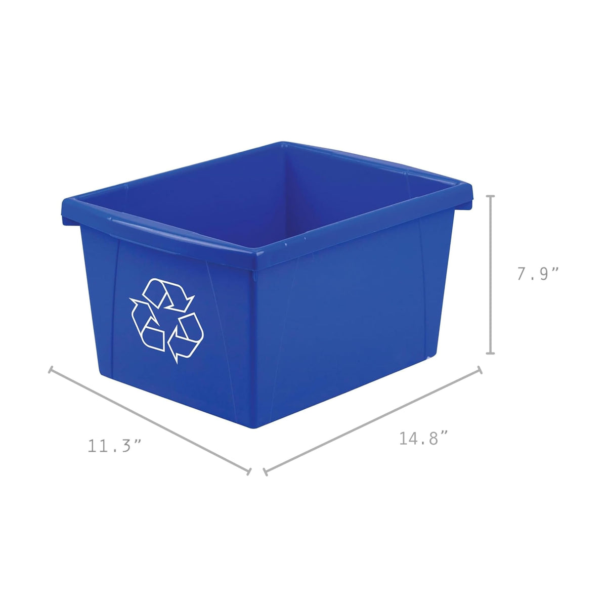 Storex Recycle Bin, Blue, 4 Gallon (15 L), 61505A06C
