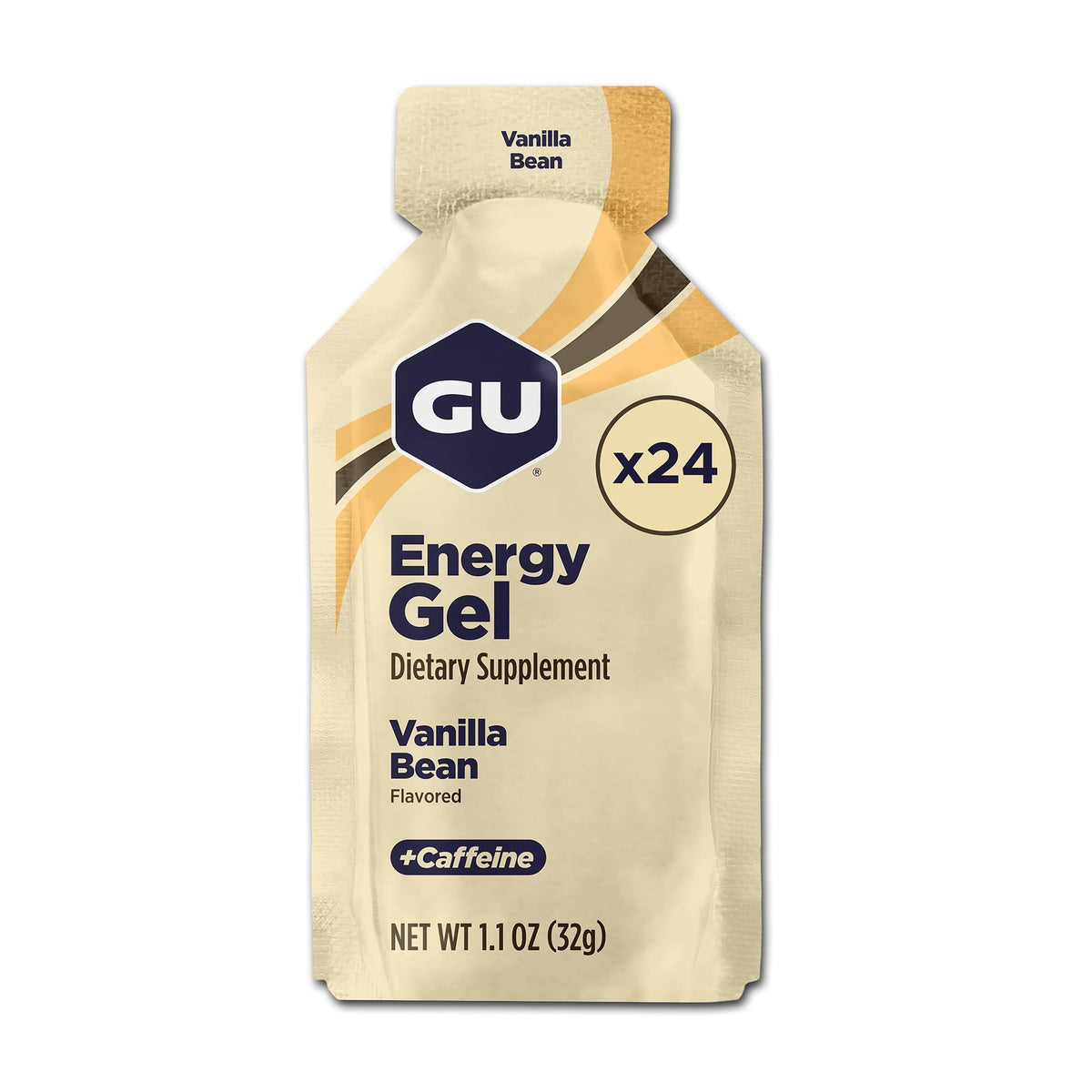 GU Energy Original Energy Gel, Vanilla Bean, 24 Count