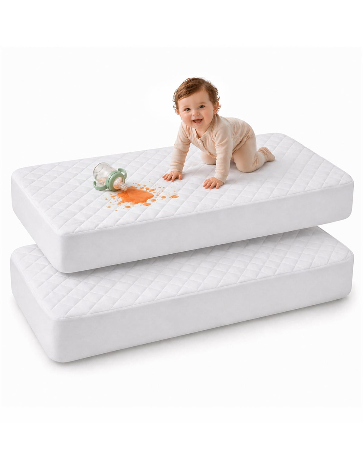 Utopia Bedding Waterproof Crib Mattress Protector, 28" x 52" (2 Pack)