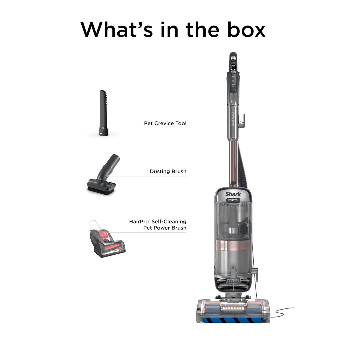 Shark Vertex DuoClean PowerFin Upright Vacuum, Rose Gold, AZ2002C