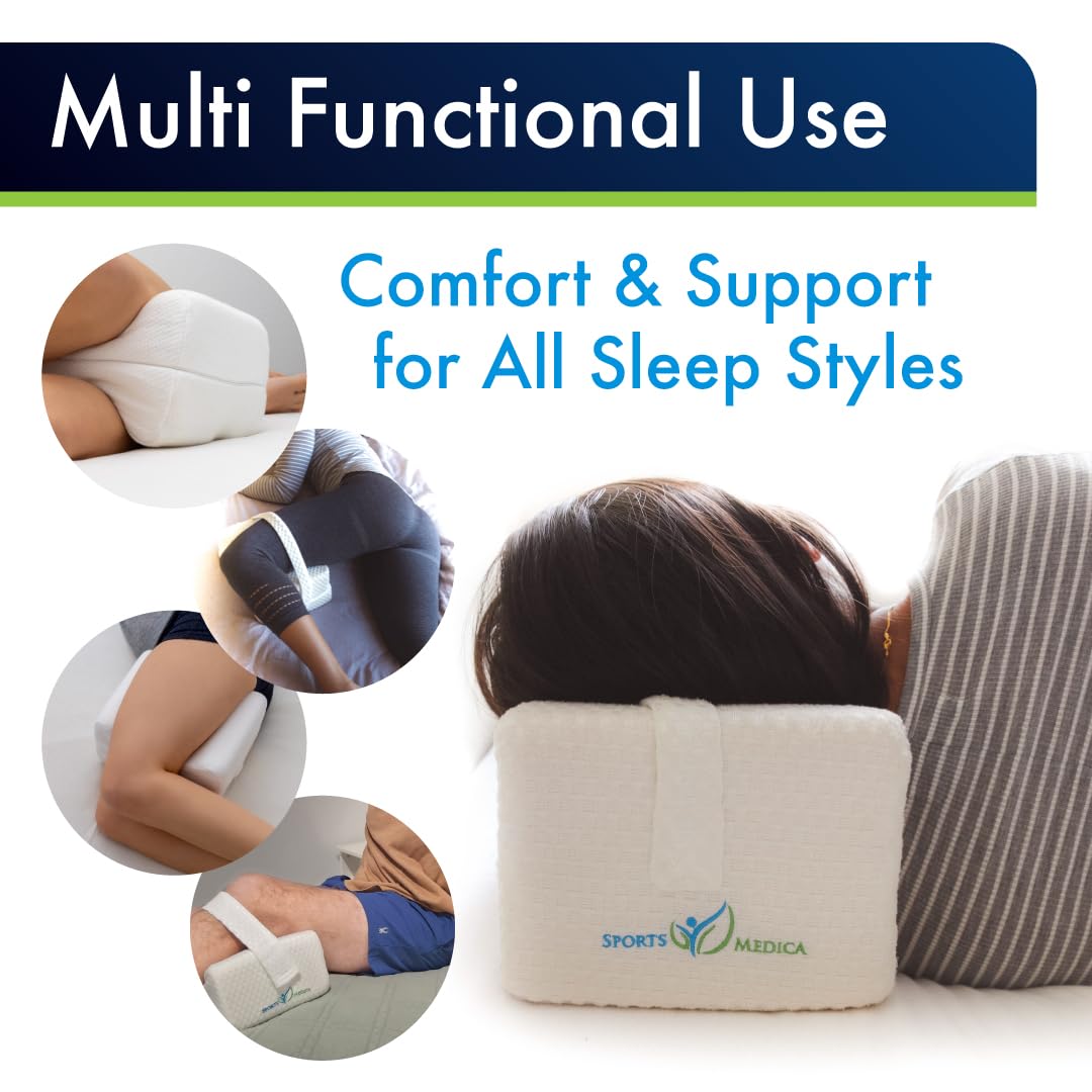 Sports Medica Memory Foam Knee Pillow for Side Sleepers