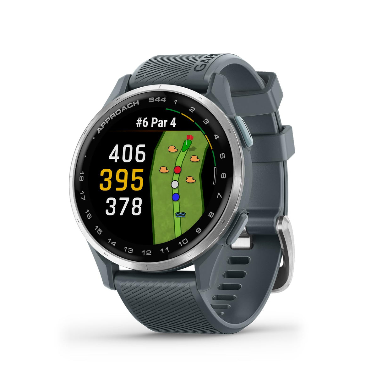Garmin Approach S44 Golf GPS Smartwatch, Silver, Twilight Band