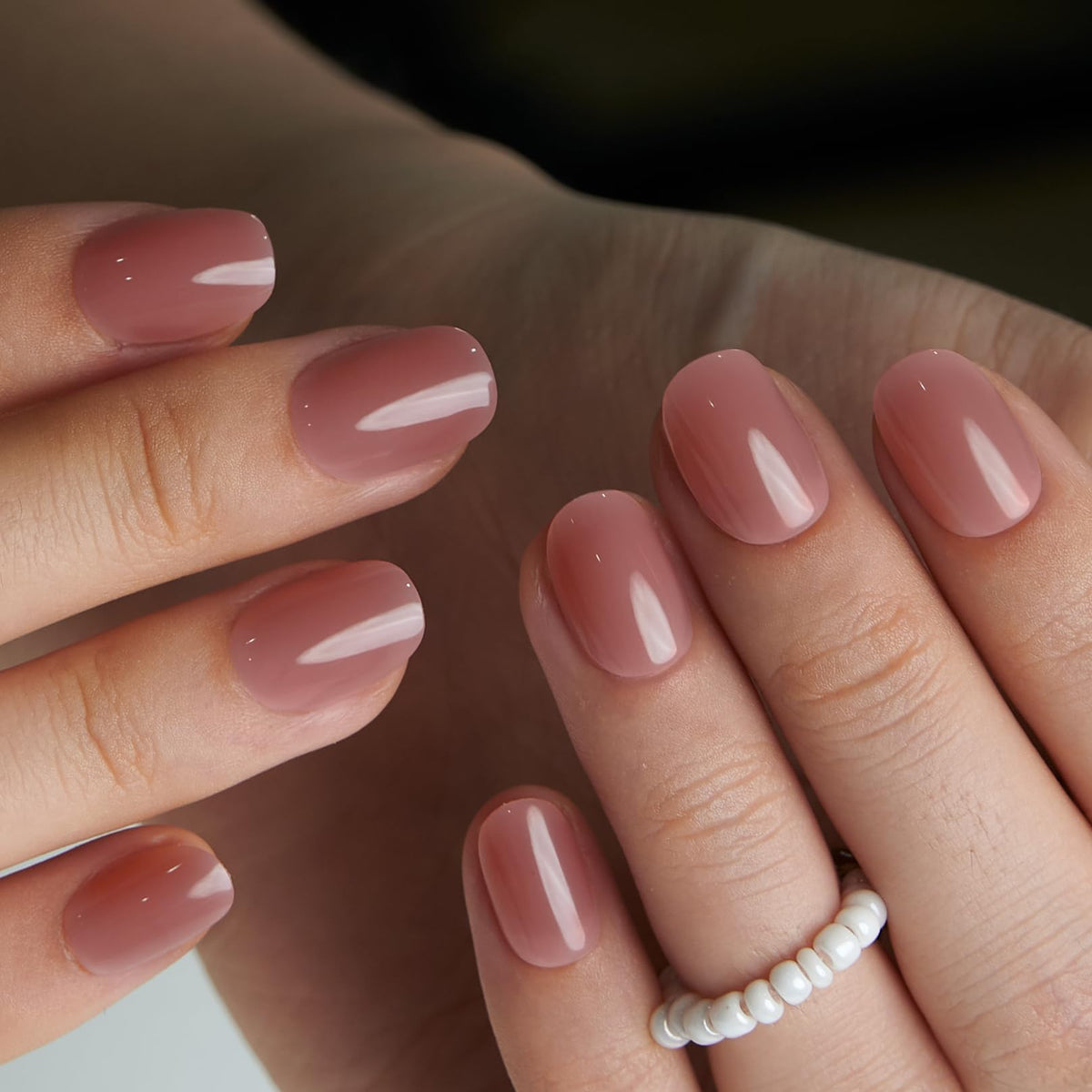 CurvLife Soft Gel Press on Nails for Women, Honey Peach Pink, 30 Pcs