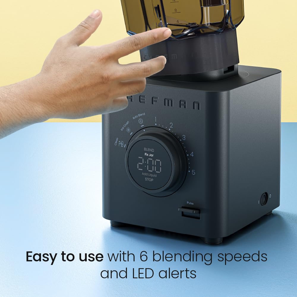 Chefman Obliterator Countertop Blender, 48 oz, 1380W, Midnight