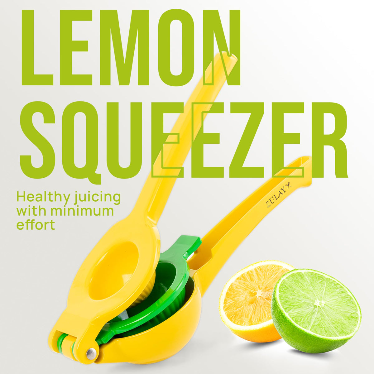Zulay Kitchen 2 in 1 Lemon Lime Squeezer, Manual Citrus Juicer