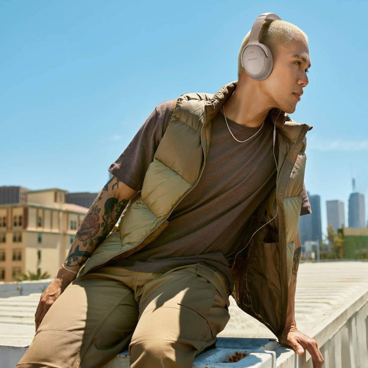 Bose QuietComfort Wireless Noise Cancelling Headphones, Sandstone