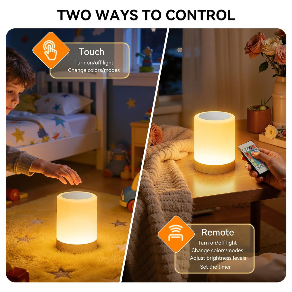 Auxmir Touch Sensor LED Night Light Lamp with Remote