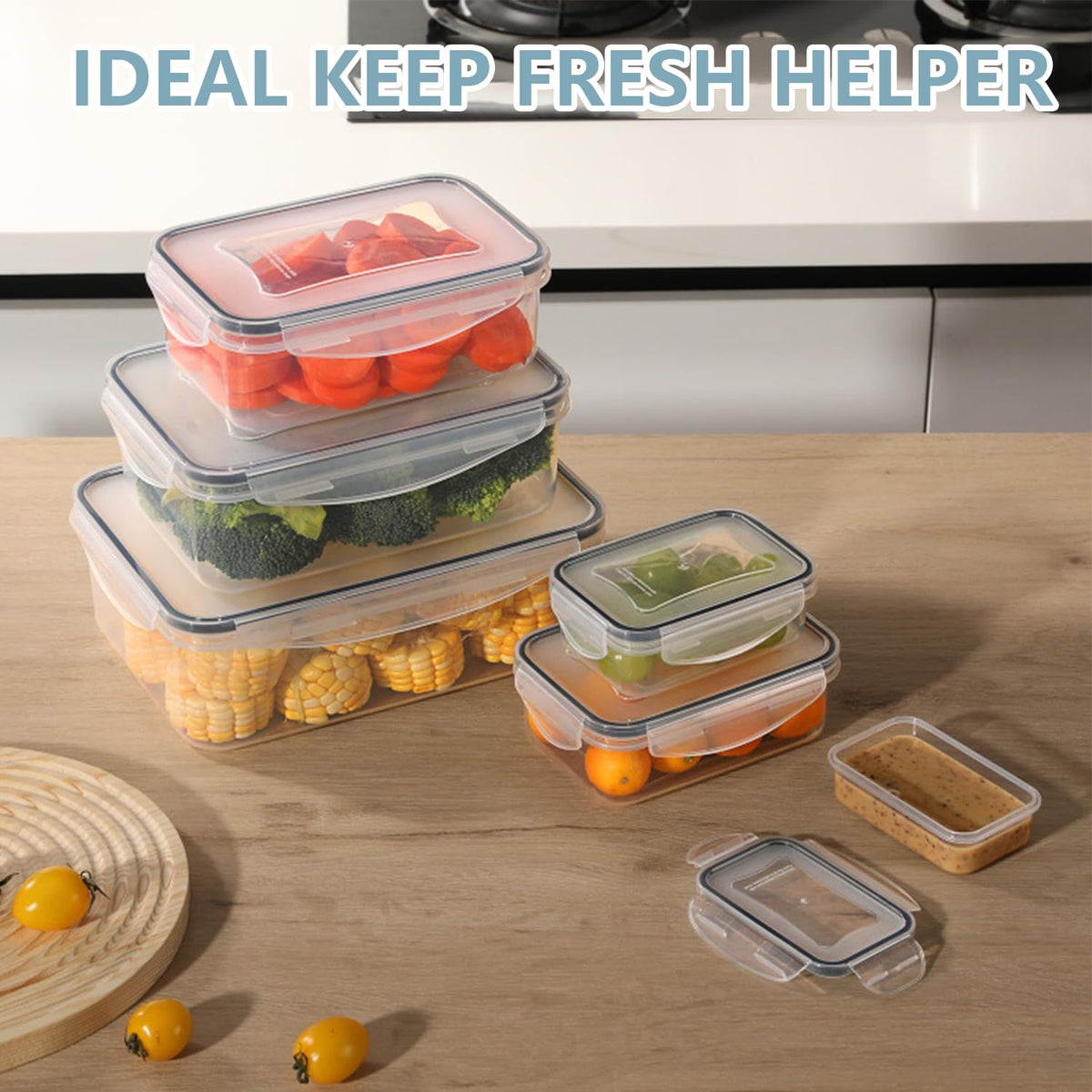 Pure Future 50-Piece Plastic Food Storage Container Set
