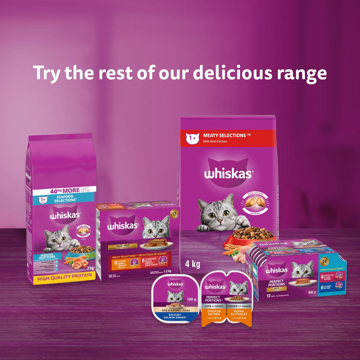 Whiskas Perfect Portions Kitten Wet Cat Food, Salmon, 75 g