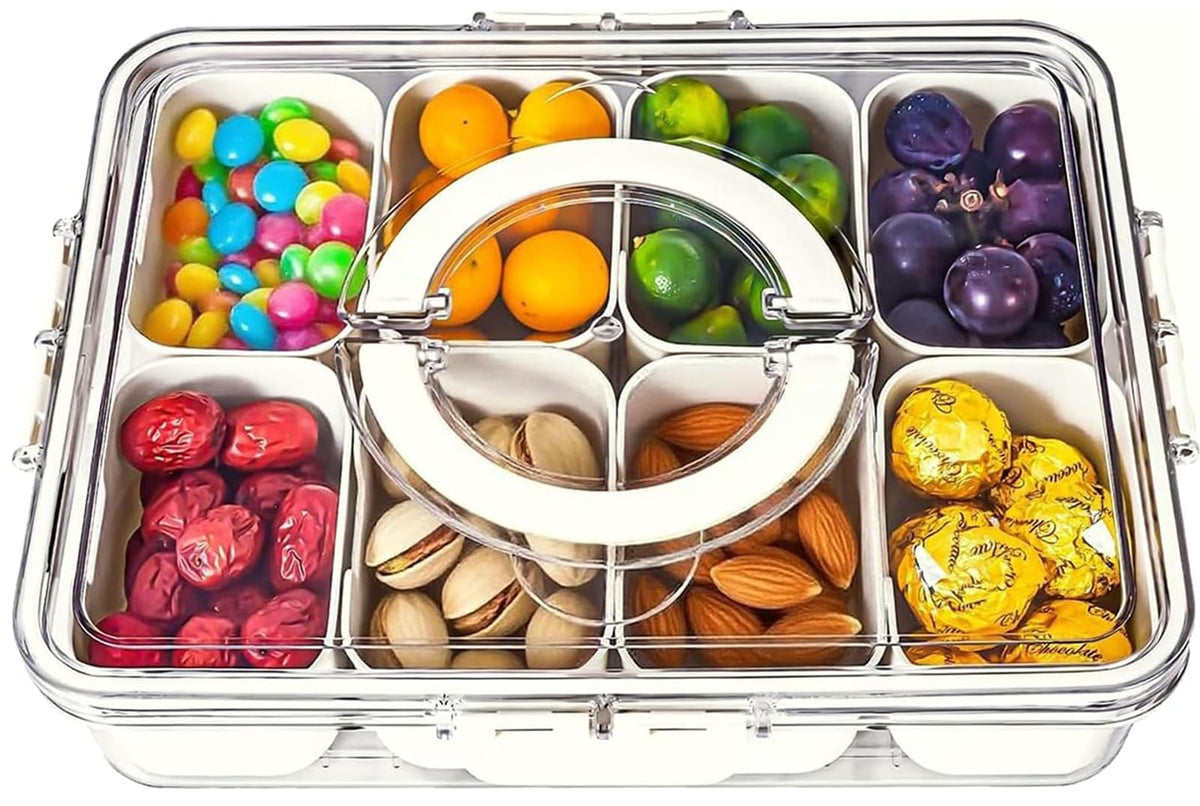 KIGITIONE Divided Snackle Box Serving Tray, 8 Compartments