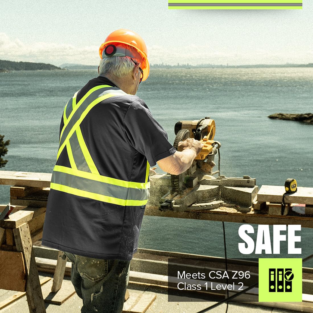 Pioneer High Vis Safety T-Shirt for Men, Class 1