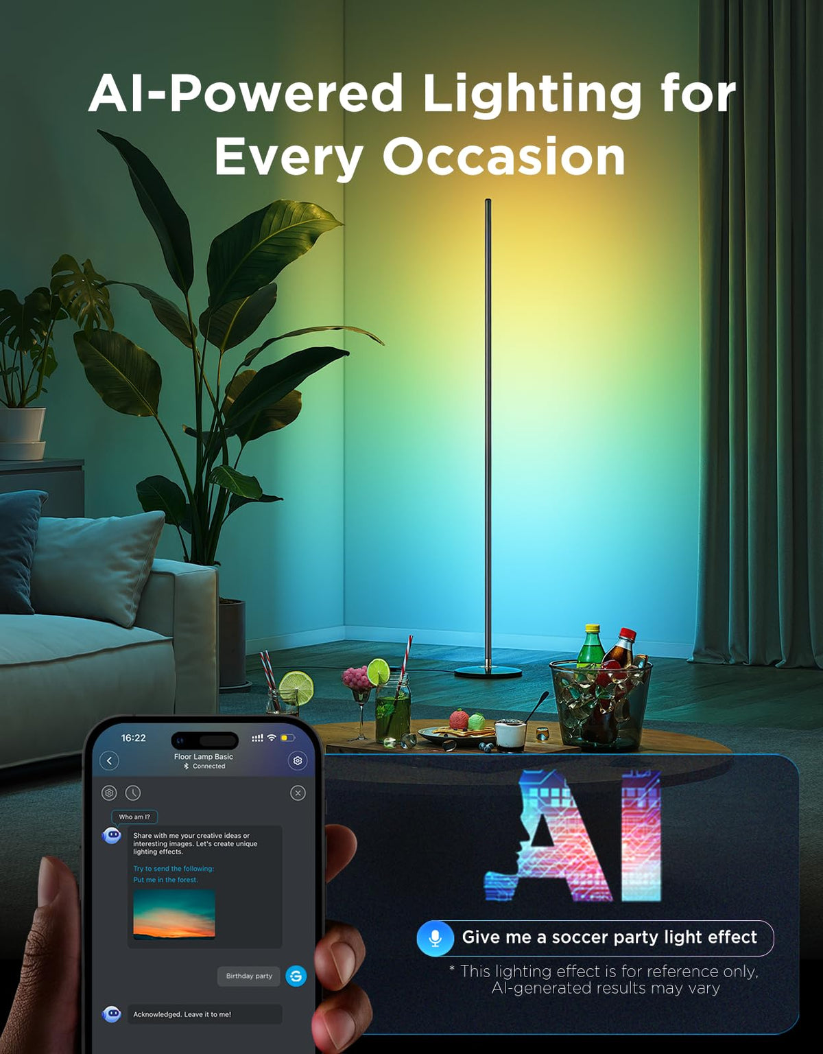 Govee Floor Lamp Basic, 1000 lm LED Corner Lamp