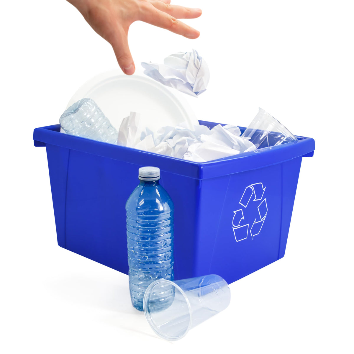 Storex Recycle Bin, Blue, 4 Gallon (15 L), 61505A06C