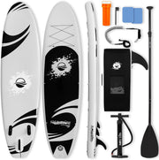 SereneLife Inflatable Stand Up Paddle Board, 10'6", with Accessories