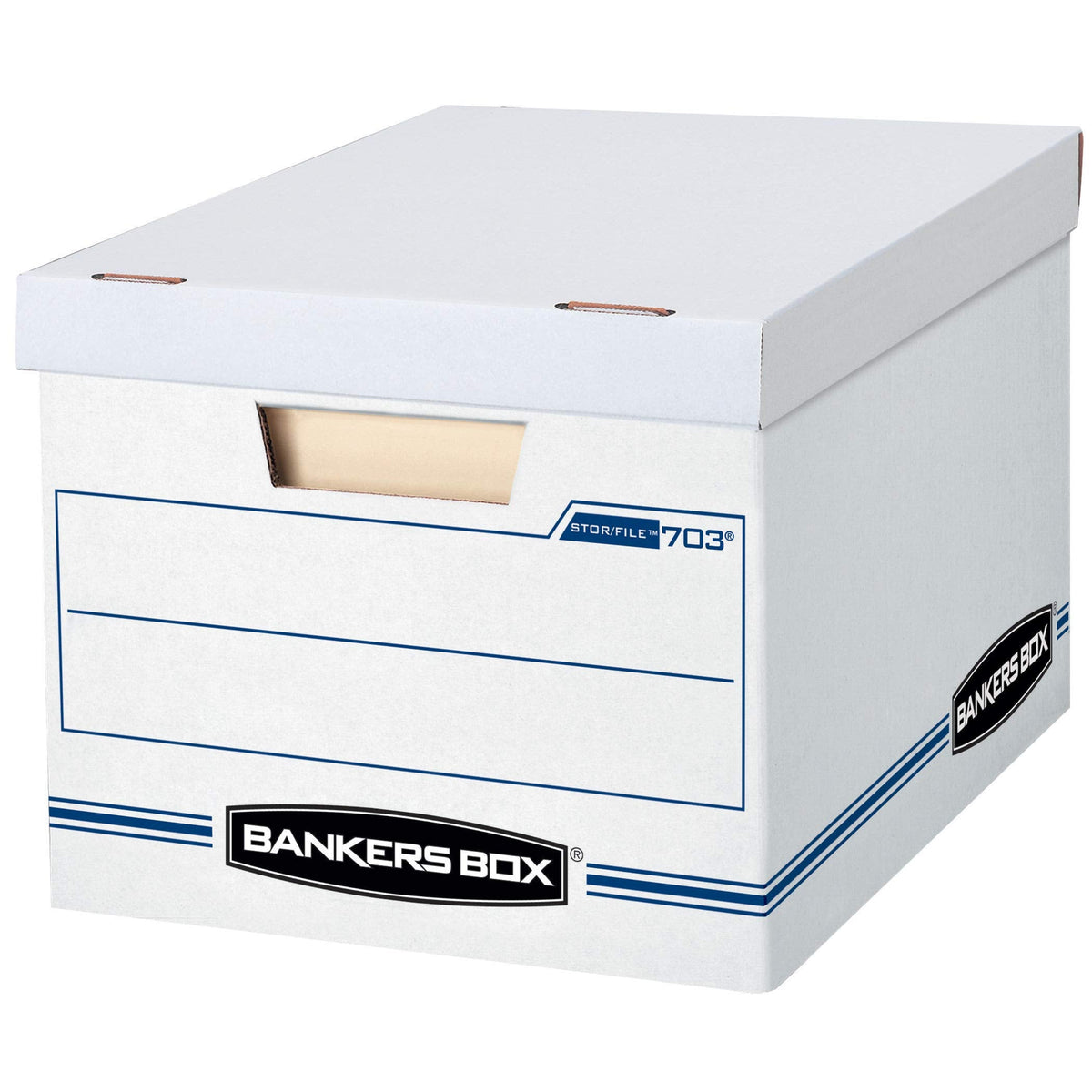Bankers Box Stor/File Basic-Duty Storage Boxes, White/Blue (6 Pack)