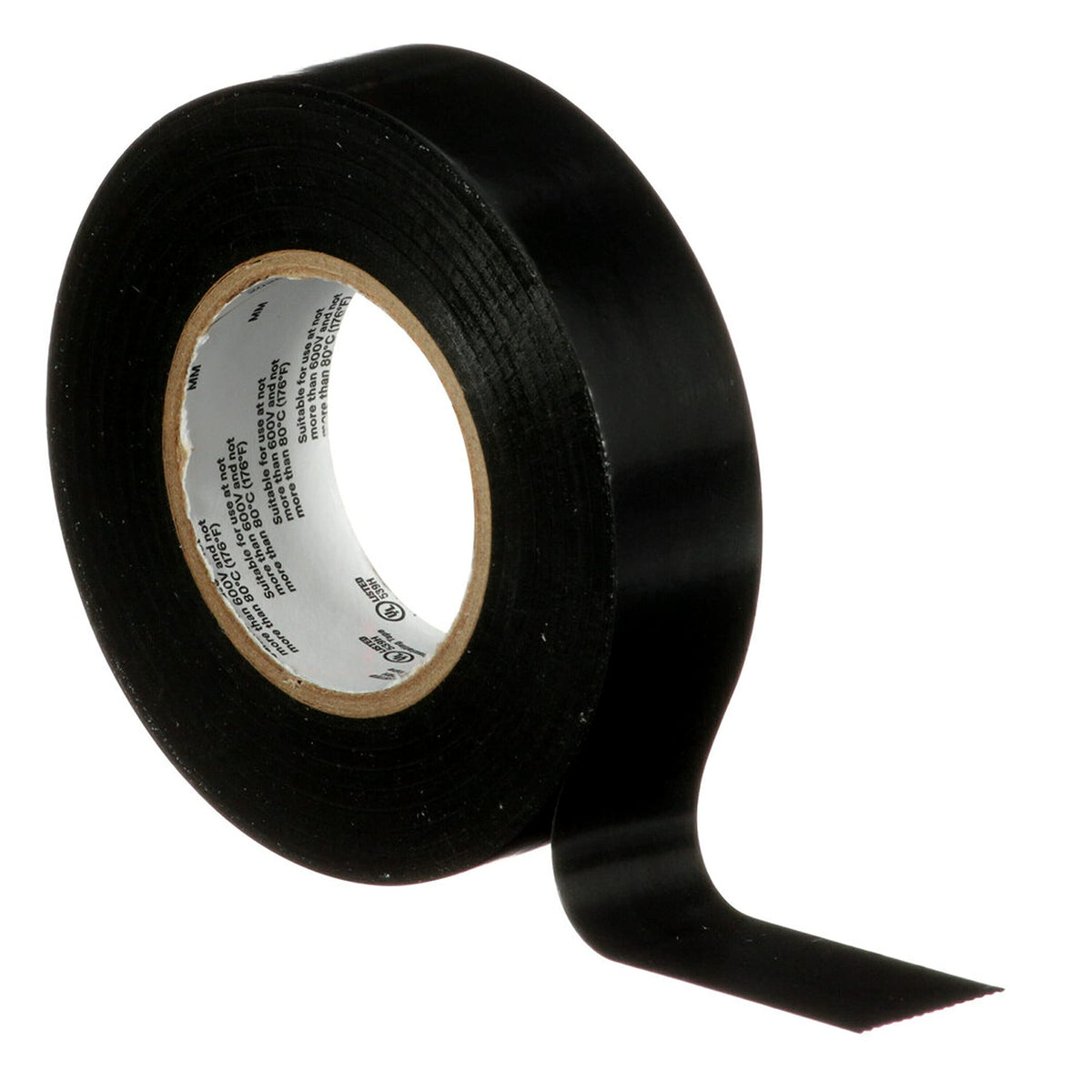 3M Temflex 165 Vinyl Electrical Tape, Black, 3/4 in x 60 ft, 10 Rolls