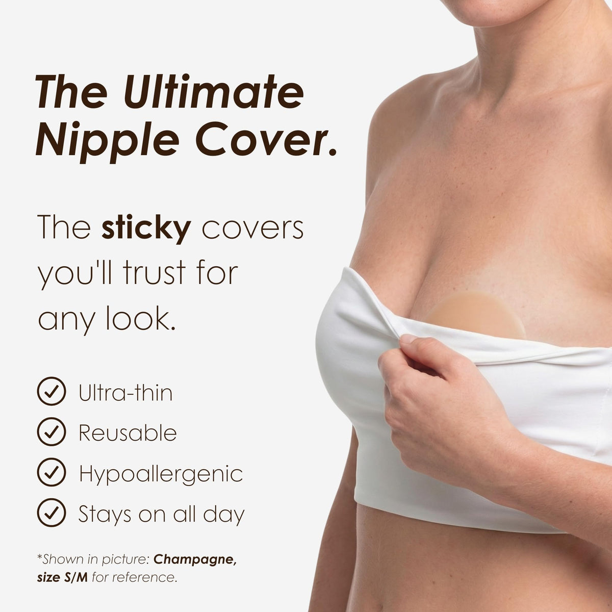NEATS Reusable Adhesive Silicone Nipple Covers, Champagne