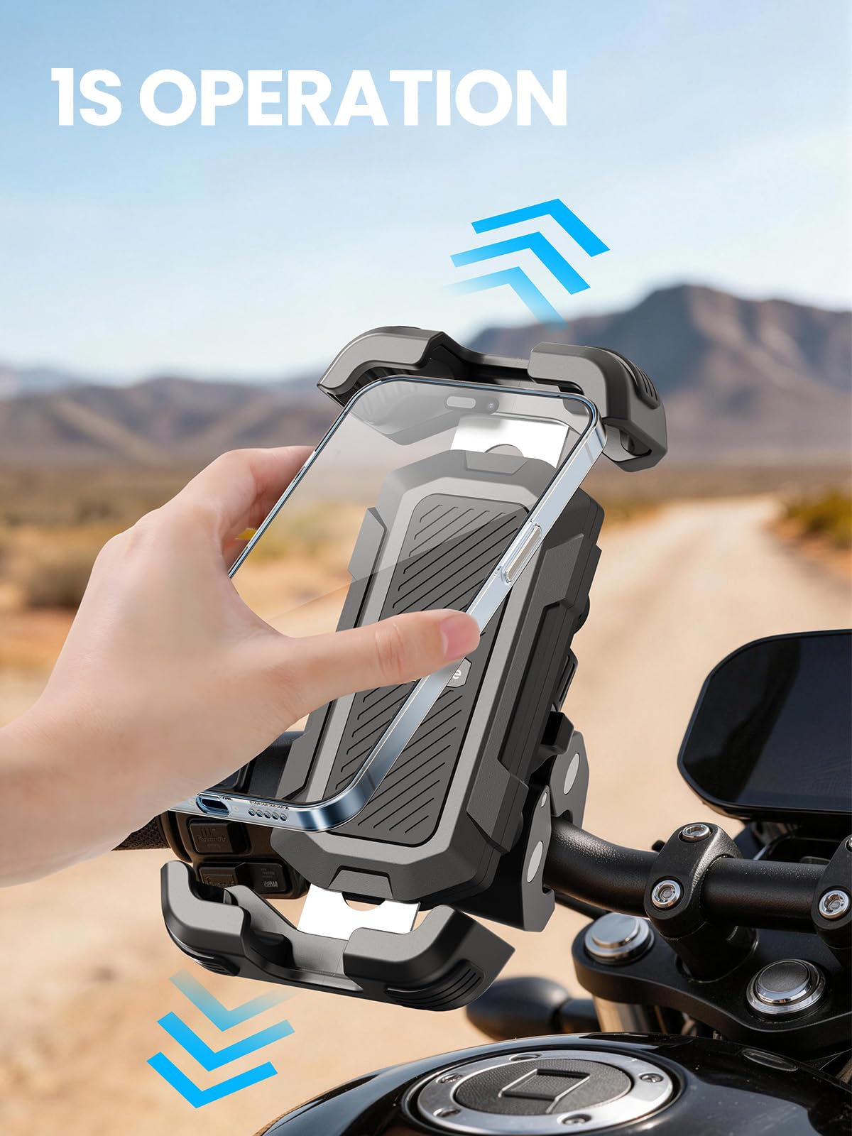 Tounee Bike Phone Mount with Dual Vibration Dampener, Black