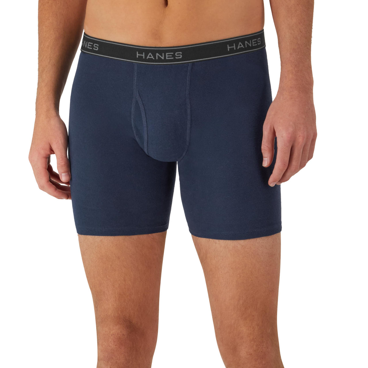 Hanes Men's Boxer Briefs, 4 Pack, Black/Grey, Small