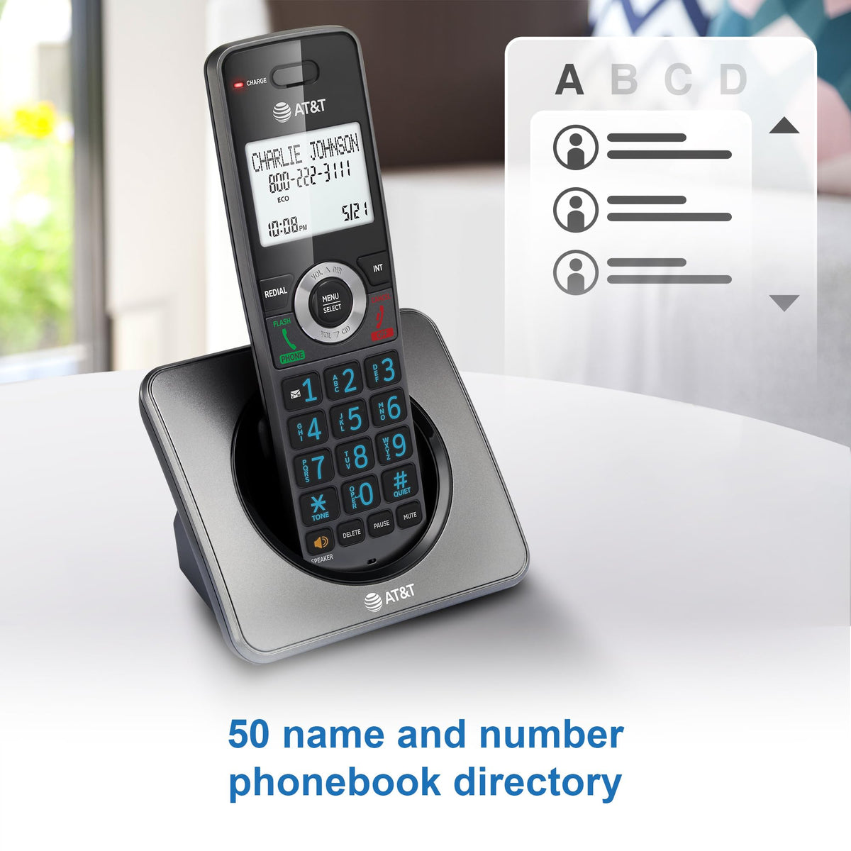 AT&T GL2101-2 DECT 6.0 Cordless Phone, 2 Handsets, Graphite & Black
