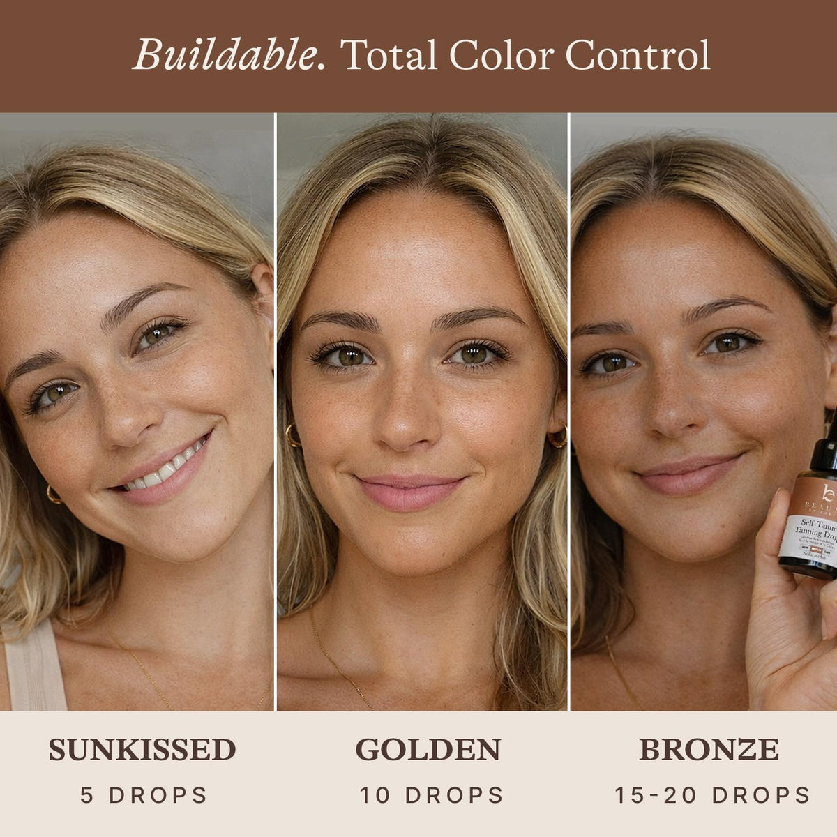Self Tanning Drops for Face and Body, Medium