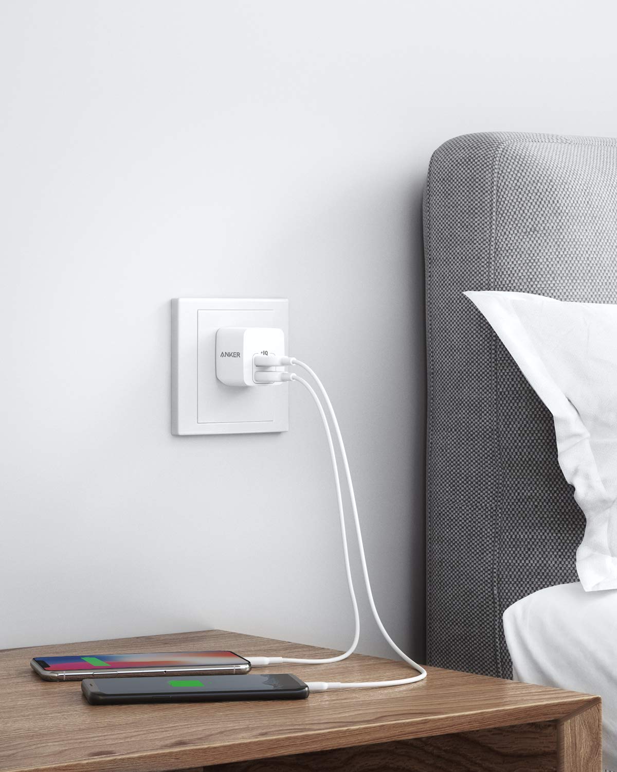 Anker Dual Port 12W USB A Charger Block, Foldable Plug, 2 Pack