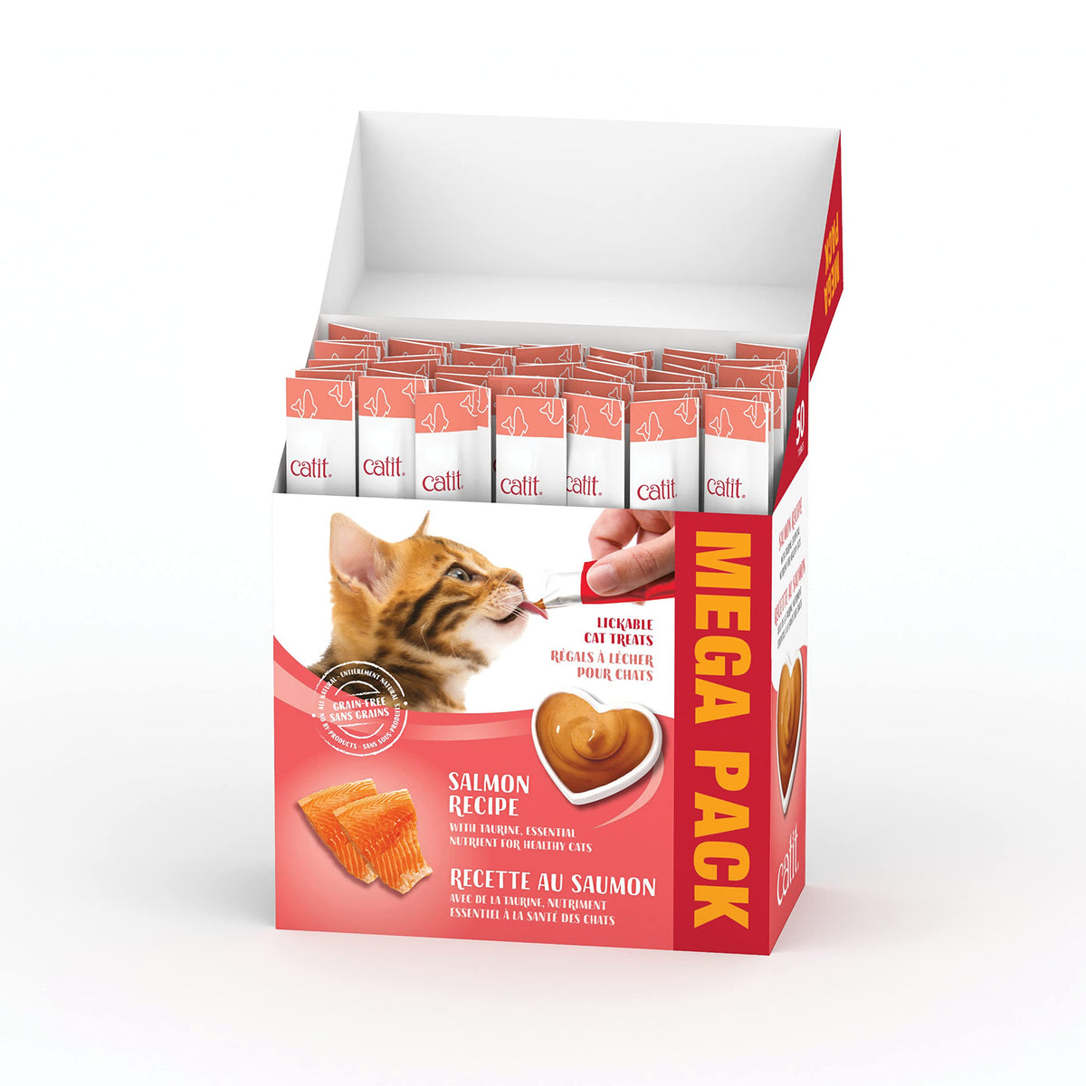 Catit Creamy Lickable Cat Treats, Salmon, 50 Tubes