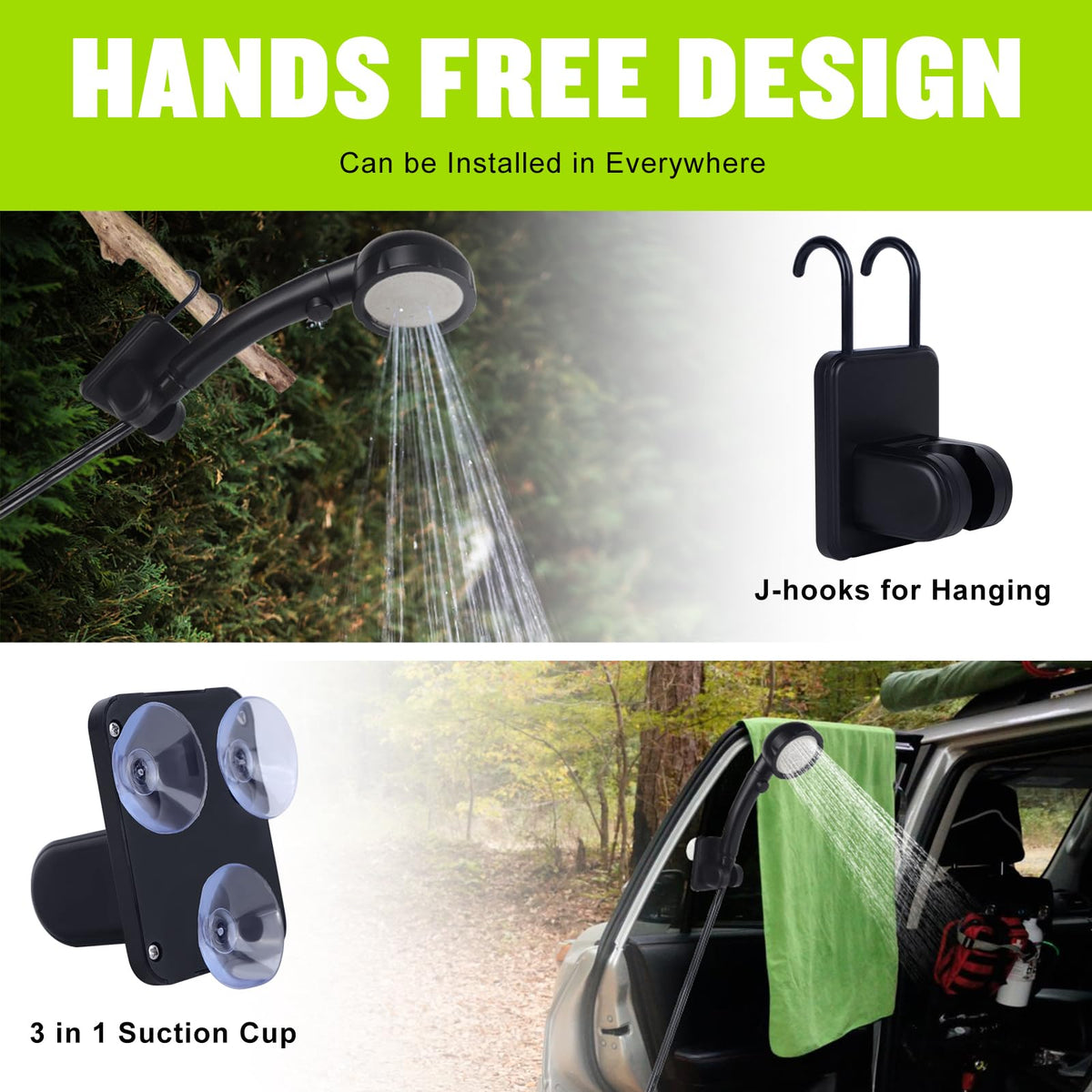 Spopal 6000mAh Rechargeable Portable Camping Shower