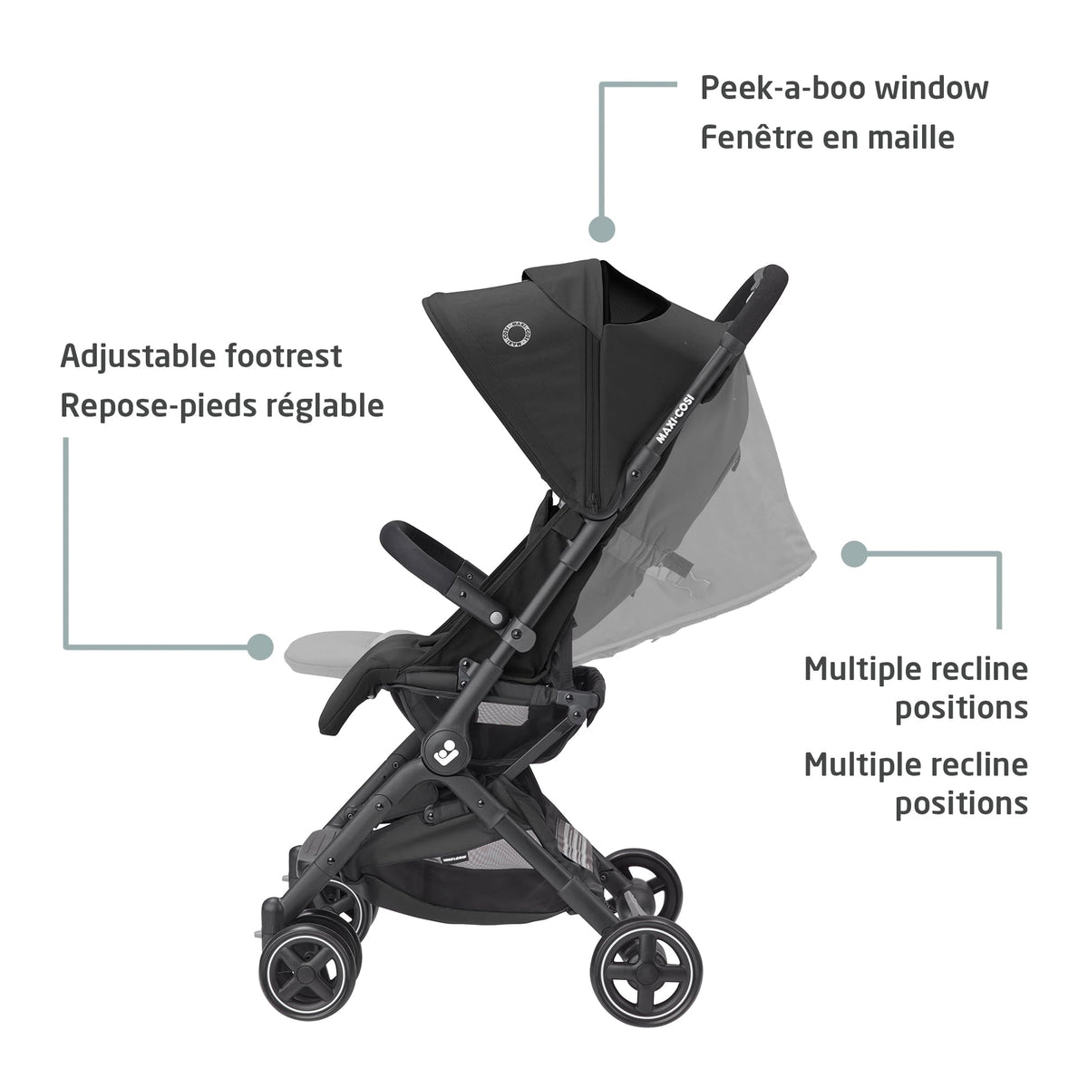 Maxi-Cosi Lara Ultra Compact Stroller, Essential Black