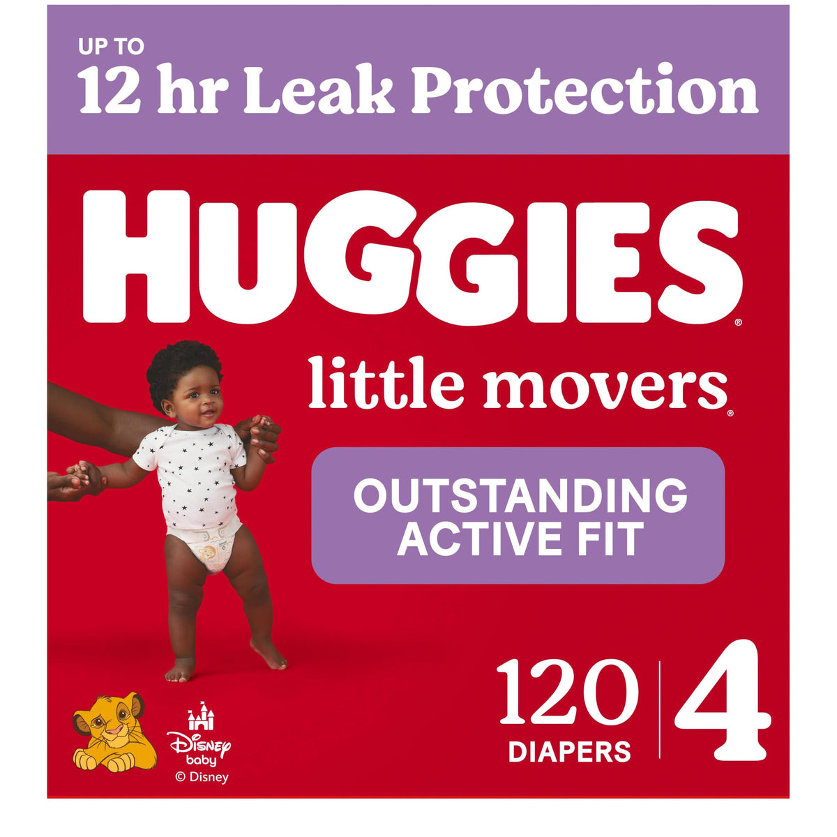 Huggies Little Movers Baby Diapers, Size 4, 120ct, Mega Colossal Pack