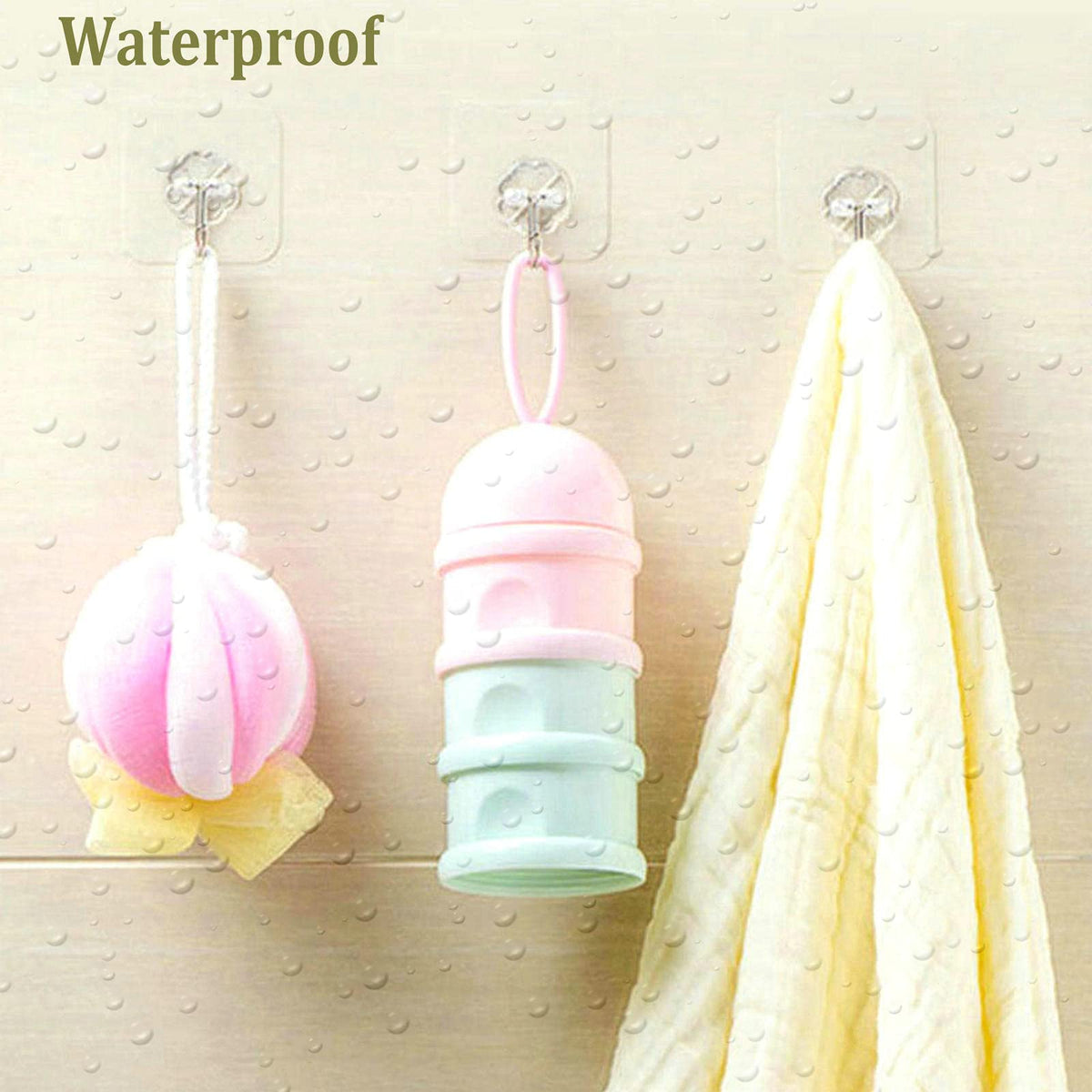 Jwxstore Clear Self-Adhesive Wall Hooks, 24-Pack