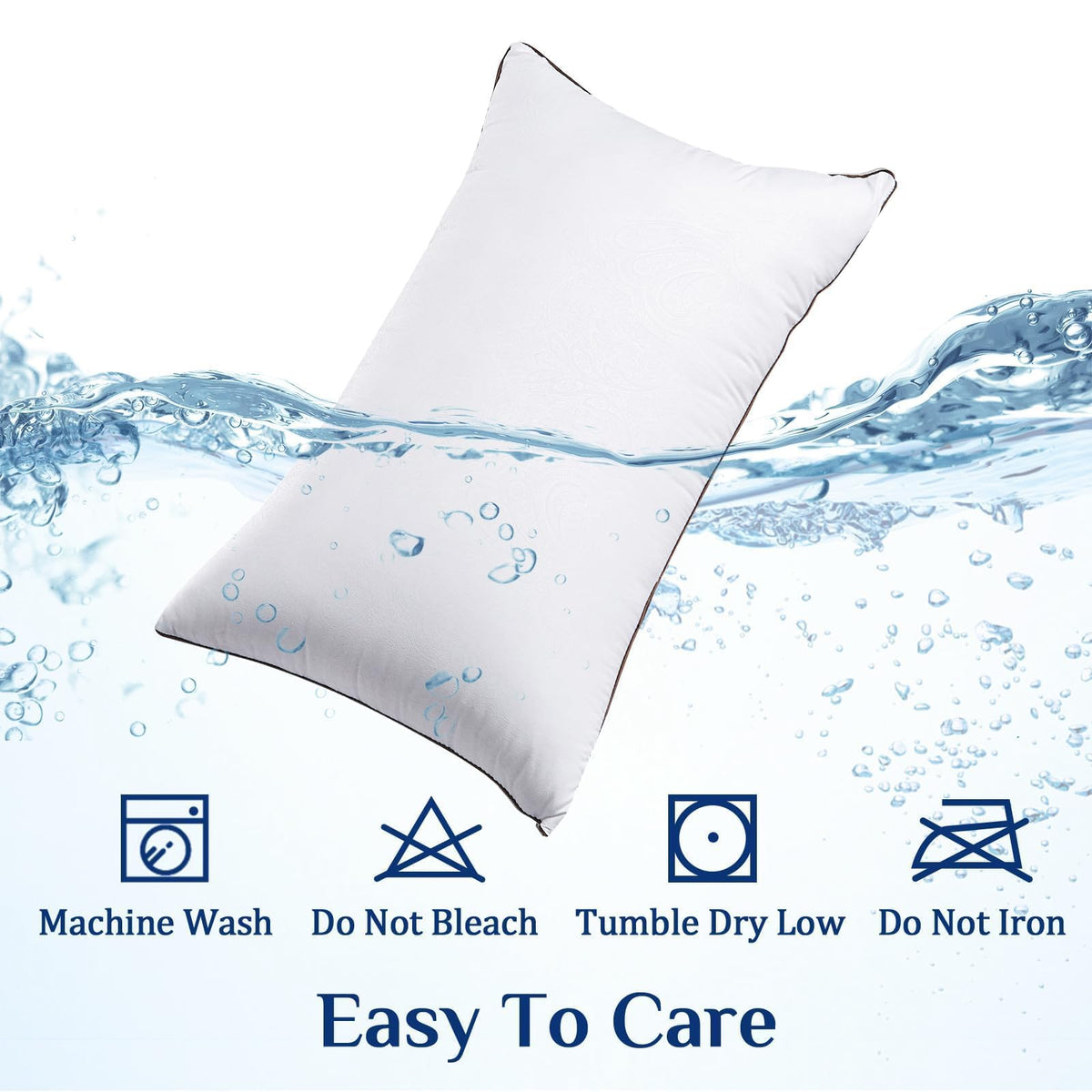 JOLLYVOGUE Down Alternative Bed Pillows, Standard (2 Pack)