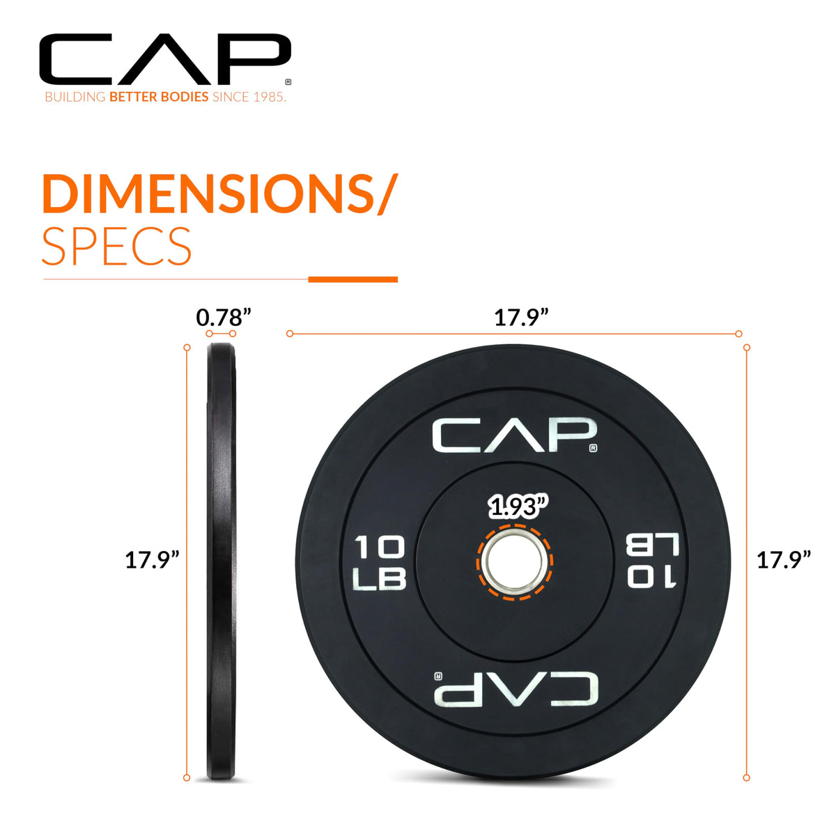 CAP Barbell Rubber Olympic Bumper Plate