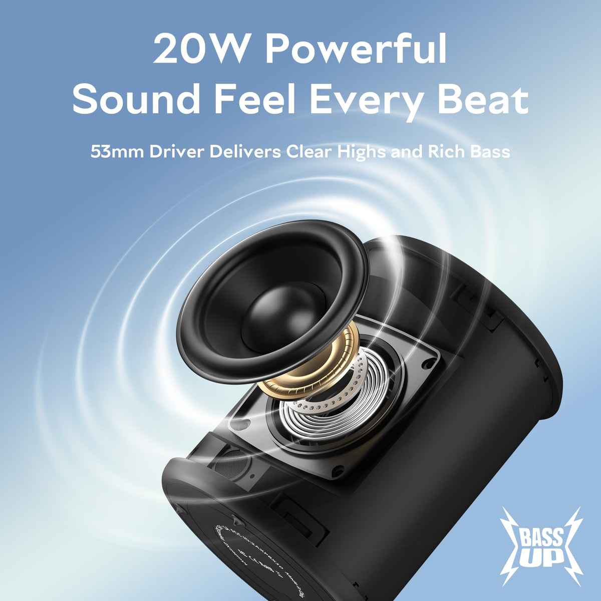 DUDGSIS Portable Bluetooth Speaker, IPX7 Waterproof
